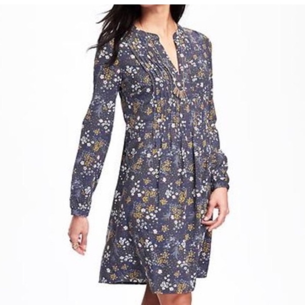 Old Navy Navy Floral Mini Dress